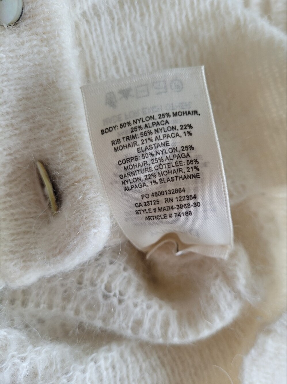Wilfred Alessia Alpaca Blend Cardigan Birch Cream XS - Picture 13 of 15